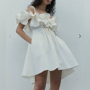 Goen J. ruffle-bodice off-shoulder A-line mini dress
